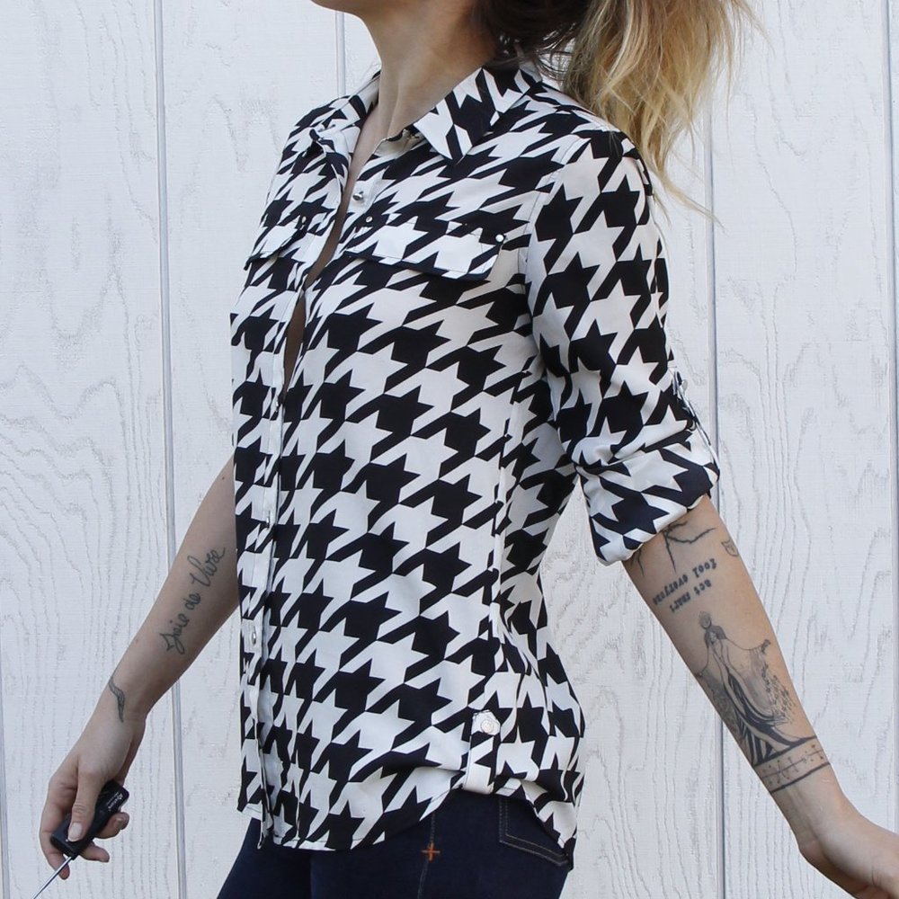Vintage Calvin Klein Houndstooth Top - Picture 4 of 15